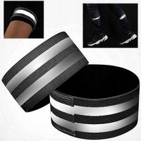 OPASKA ODBLASKOWA ELASTYCZNA NA RĘKĘ RAMIĘ NOGĘ ROWER CZARNA NA RZEP