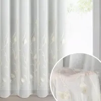 Firana gotowa na przelotkach BROKLYN 140x250 Eurofirany biała beżowy