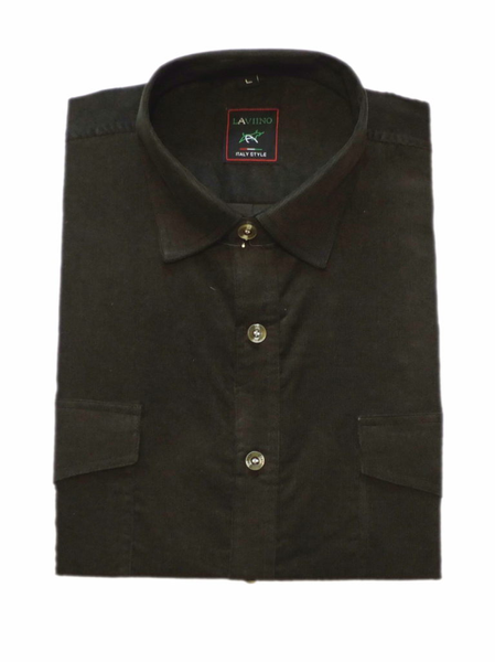 Koszula męska sztruksowa ciemnozielona gładka XXL zdjęcie 1