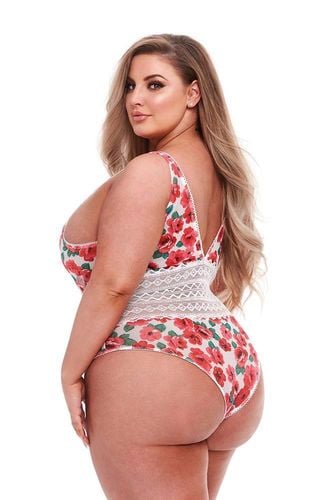 white floral & lace teddy, xl na Arena.pl