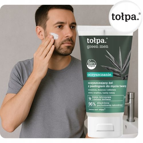 Oczyszczający Żel z Peelingiem do Mycia Twarzy Męski Green Men 150 ml Tołpa na Arena.pl