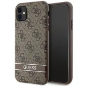 Etui Guess 4G Stripes na iPhone 11 / Xr - brązowe