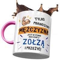 Kubek Różowy Śmieszny Mieszkać Z Zołzą Prezent Z Nadrukiem Ze Zdjęciem