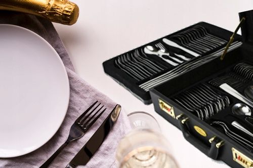 Sztućce w WALIZCE EKSKLUZYWNE 72 elementy na 12 OSÓB na Arena.pl