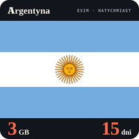 Karta eSIM Internet Argentyna 3 GB na 15 dni - bez rejestracji