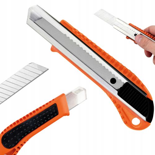 NÓŻ NOŻYK DO TAPET ALUMINIOWY Z OSTRZEM ŁAMANYM TAPECIAK UNIWERSALNY 18MM na Arena.pl