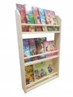 Drewniana półka regał na książki styl skandynawski