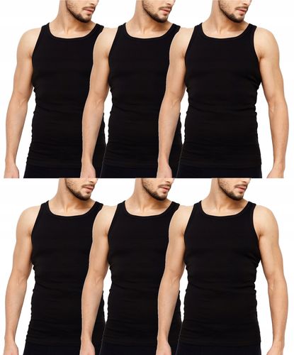 PODKOSZULKA KOSZULKA MĘSKA 100% BAWEŁNA GŁADKA OKRĄGŁY ZESTAW 6-SZT - 2XL na Arena.pl