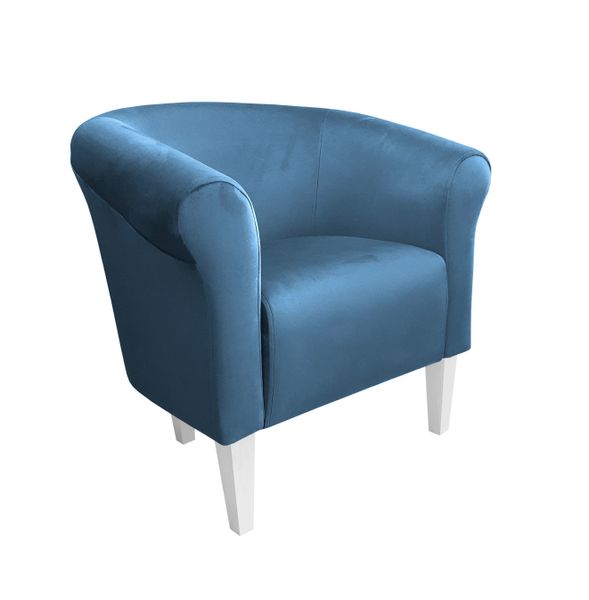 Fotel Milo nogi 20cm białe niebieski MG33 zdjęcie 1