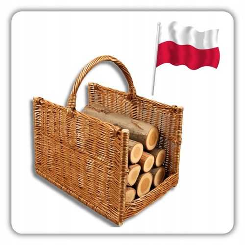 KOSZ WIKLINOWY NA DREWNO ZAKUPY KOMINKA PROSTY JASNY KOSZYK WIKLINA ŚREDNI na Arena.pl