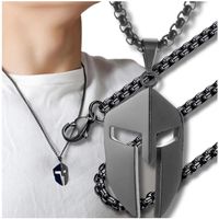 Męski naszyjnik ze stali chirurgicznej czarny hełm Sparta wojownik