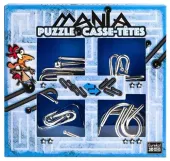 Łamigłowki metalowe 4 sztuki Puzzle-mania zestaw niebieski