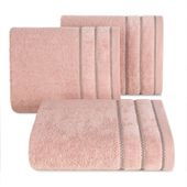 Ręcznik Dona 30x50 cm pudrowy bawełna frotte z welurową bordiurą