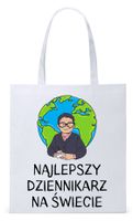 Dla Dziennikarza Prezent Torba Eco Biała Shopper Z Nadrukiem Ze Zdjęciem