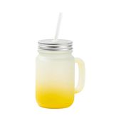 Kubek szklany szroniony Mason Jar do sublimacji - żółty gradient