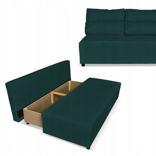 Kanapa sofa KIMO funkcja spania pojemnik Family Meble Hunter zielony welur na Arena.pl