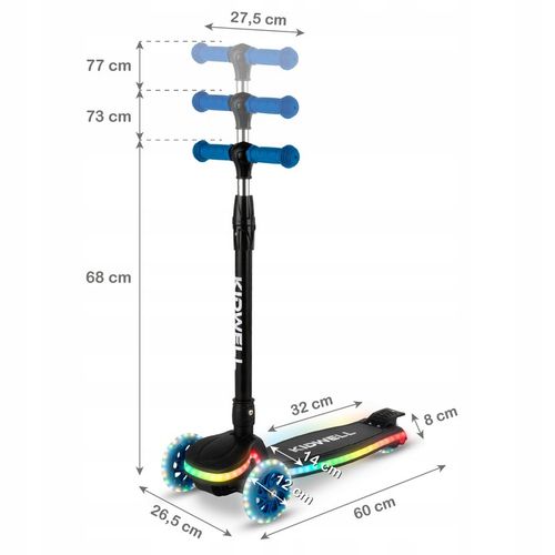 Hulajnoga LED KIDWELL Lumo balansowa świecące koła 3+ do 50 kg składana na Arena.pl