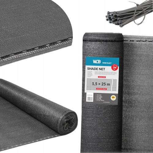 SIATKA CIENIUJĄCA 90% 1,5x25m OSŁONA MASKUJĄCA MATA NA PŁOT OGRODZENIE UV+ na Arena.pl