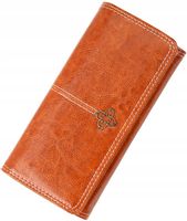 Damski Portfel Skórzany duży pojemny elegancki  C10_Brązowy