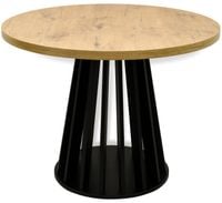 Stół okrągły 90 cm rozkładany do 190 cm LAMEL dąb lancelot czarny LOFTOWY