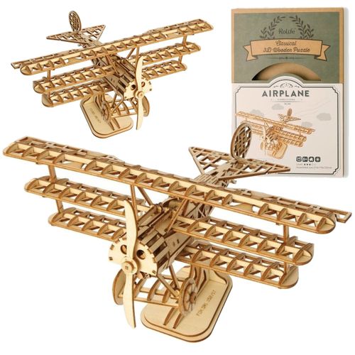 ROBOTIME Drewniany Model Puzzle 3D Samolot DIY na Arena.pl