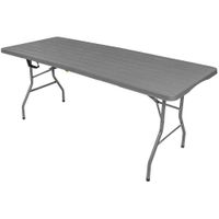 STÓŁ CATERINGOWY SKŁADANY W WALIZKĘ 180x74CM MAX.100KG WOODLAND DESKA CIEMNY SZARY