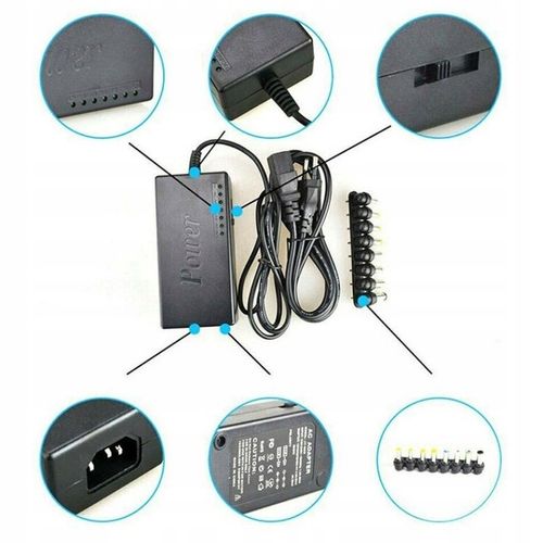 Zasilacz Uniwersalny ładowarka sieciowa do laptopa 120W 12-24V 8 wtyków na Arena.pl