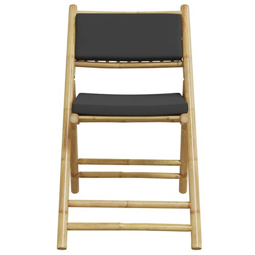 2-cz., składany zestaw mebli bistro ciemnoszare poduszki bambus na Arena.pl