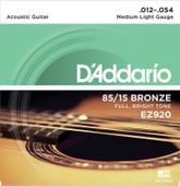 Struny do gitary akustycznej akustyka 85/15 Bronze Daddario EZ920 12-54