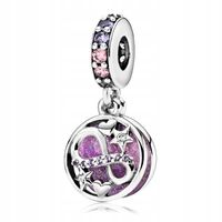 Zawieszka SREBRO 925 Koralik Charms Serce Gwiazdy Znak Nieskończoności