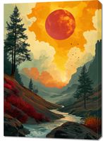 Obraz 70x100cm Dzika Rzeka Zmierzchem