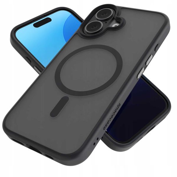 Spacecase Hybrid Mag Iphone 16 Black zdjęcie 2