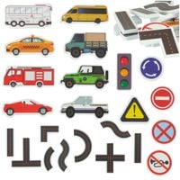 Zabawka do Kąpieli Wanny Wody dla Dzieci Naklejki Piankowe Autka 23 Puzzle