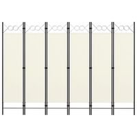 Parawan 6-panelowy, kremowy, 240 x 180 cm