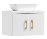 Szafka łazienkowa wisząca MARKUS 60 biały/GOLD z umywalką Lara