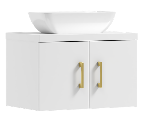 Szafka łazienkowa wisząca MARKUS 60 biały/GOLD z umywalką Lara na Arena.pl