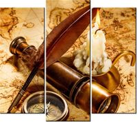 90 80CM OBRAZ T3 ELEM STARA MAPA DRUK ŚCIENNY