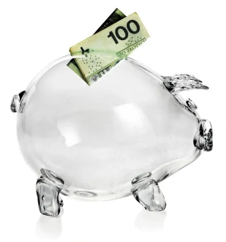 BEZBARWNA szklana ŚWINKA skarbonka przezroczysta na Arena.pl