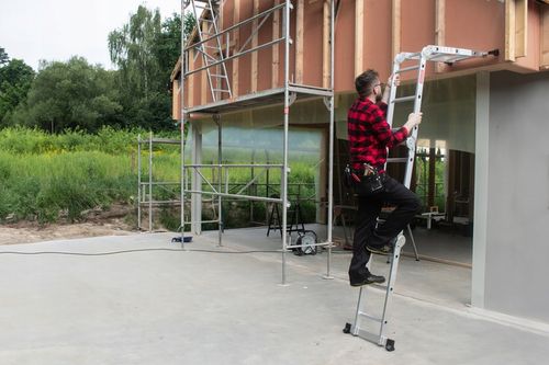 Drabina aluminiowa składana przegubowa wielofunkcyjna 4x3 + podest na Arena.pl