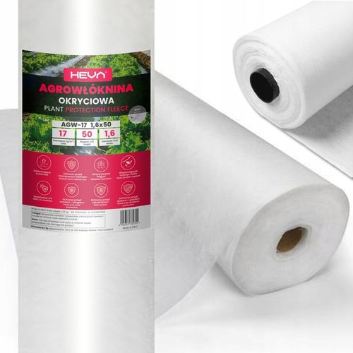 Agrowłóknina biała otulina okryciowa HEVA 1,6x50m 17g wiosenna zimowa UV2% na Arena.pl