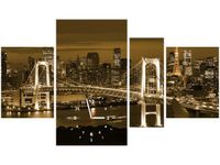 70CM 120CM OBRAZ 4 ELEM RAINBOW BRIDGE TOKIO ŚCIENNY