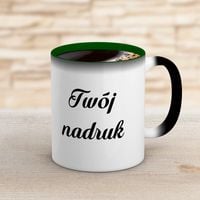 Kubek magiczny CLASSIC z zielonym wnętrzem z Twoim nadrukiem