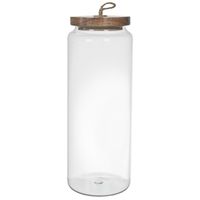 Słoik szklany z pokrywką z akacji 27,5 cm