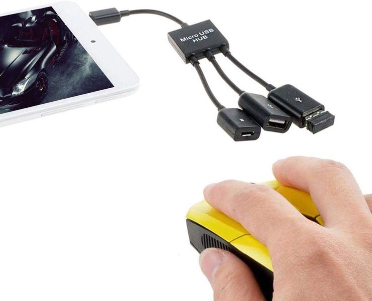 HUB 1x microUSB 2x USB tablet ANDROID OTG myszka zdjęcie 7