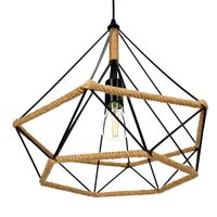 Lampa wisząca VIENNA LOFT sznur jutowy i metal SUFITOWA 1xE27 nowoczesna