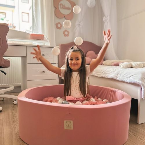 Suchy Basen z Kulkami 90x30 Kojec dla Dzieci Różowy Smart 200 piłek MISIOO na Arena.pl