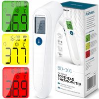 TERMOMETR BEZDOTYKOWY NA PODCZERWIEŃ ELEKTRONICZNY ALARM GORĄCZKI LEKARSKI