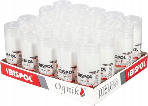 BISPOL WKŁAD PARAFINOWY 14,5 CM DO ZNICZY 72H 24 SZT. na Arena.pl