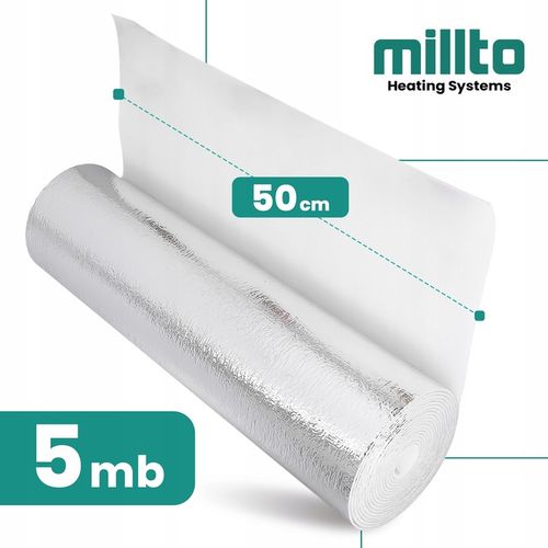 Ekran Zagrzejnikowy Mata Aluminiowa 5m Pianka Izolacyjna Odbijająca Ciep GO na Arena.pl