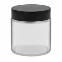 Słoik przeźroczysty do świec 120 ml z czarną plastikową nakrętką- 140 szt
